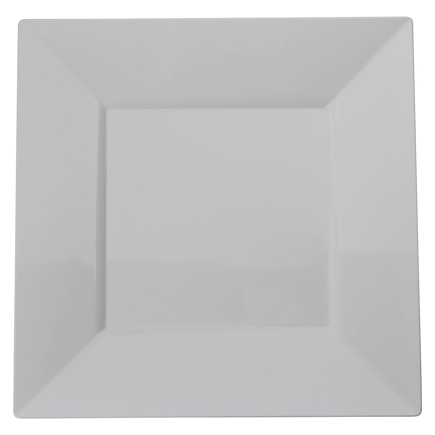 9.5 In. White Square Plastic Plates | 120 Count