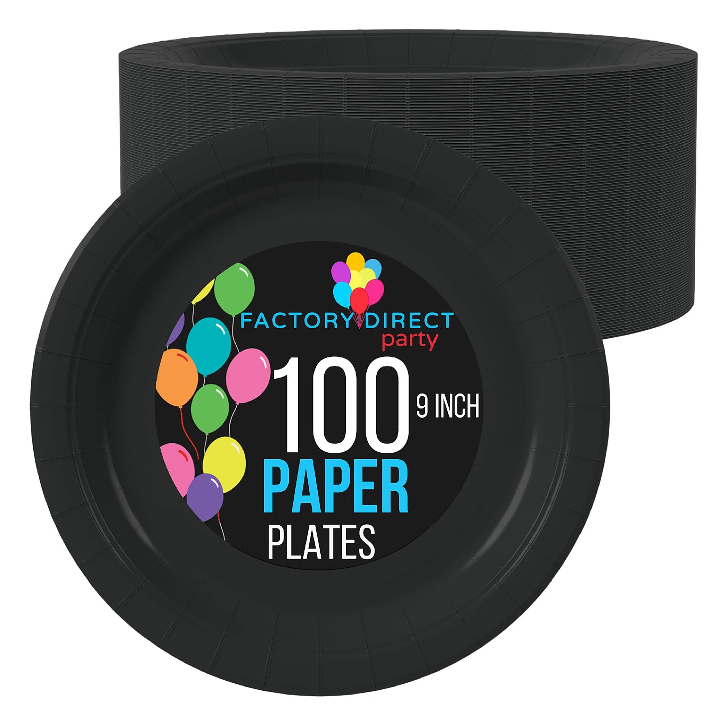 9 In. Black Paper Plates | Case of 1000