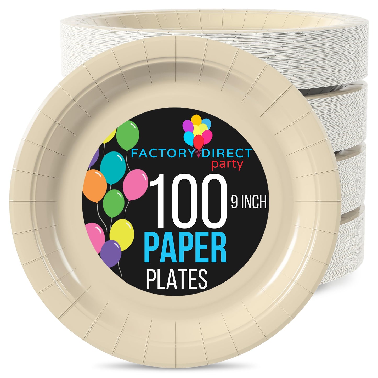 9 In. Ivory Paper Plates | Case of 1000