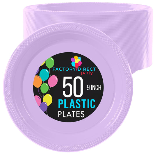 9 In. Lavender Plastic Plates | Case of 600