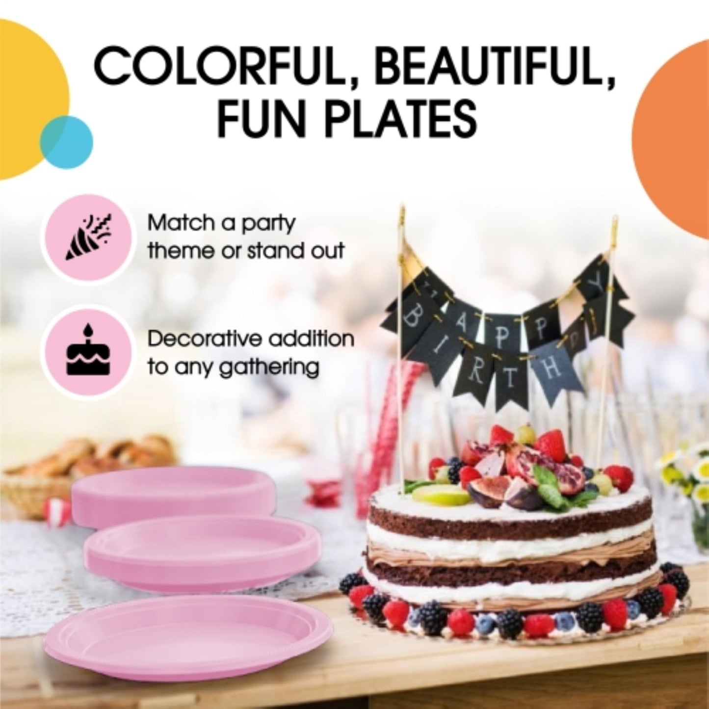 9 In. Pink Plastic Plates | Case of 600