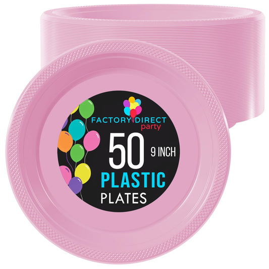 9 In. Pink Plastic Plates | Case of 600