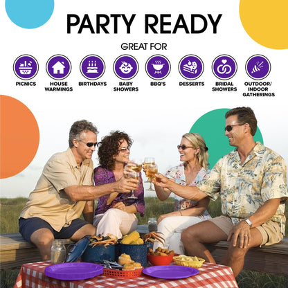 9 In. Purple Paper Plates - 100 Ct.