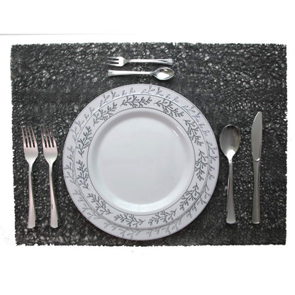 9 In. Silver Leaf Design Plastic Plates | 120 Count