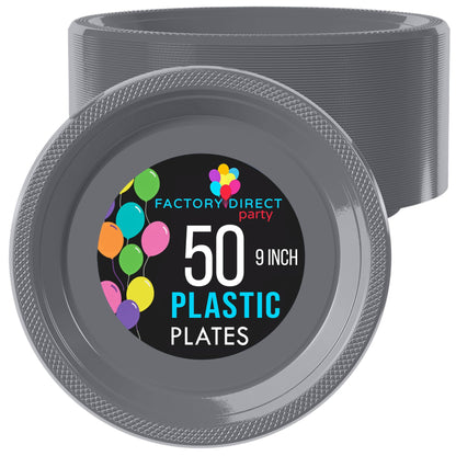 9 In. Silver Plastic Plates | Case of 600