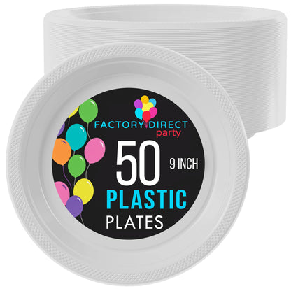 9 In. White Plastic Plates | Case of 600