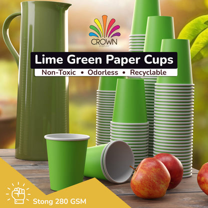 9 Oz. Lime Green Paper Cups | Case of 1000