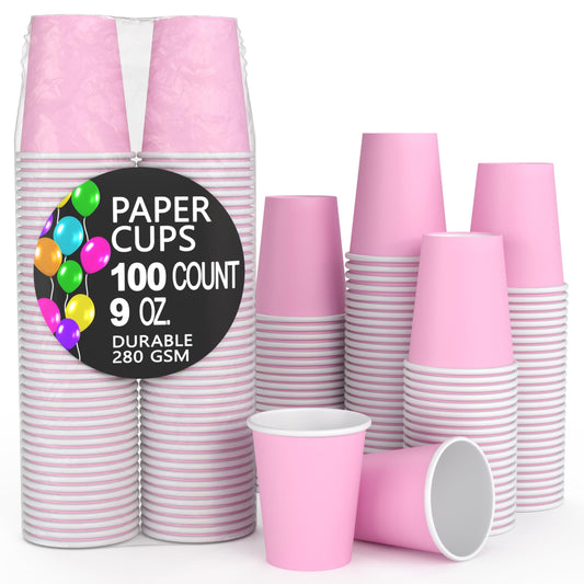 9 Oz. Pink Paper Cups | Case of 1000