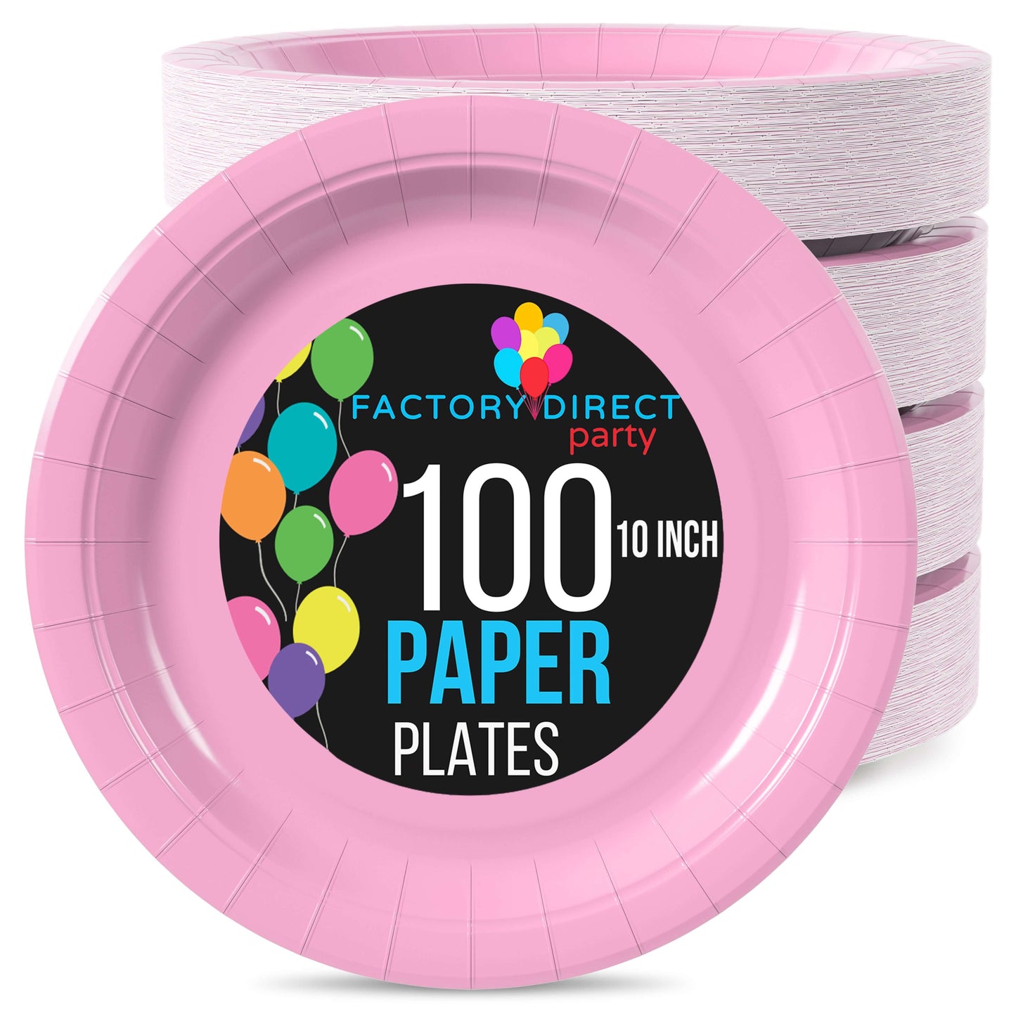 10 In. Pink Paper Plates | Case of 1000