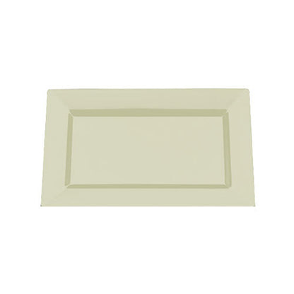 7.5 In. Ivory Rectangular Plastic Plates | 120 Count