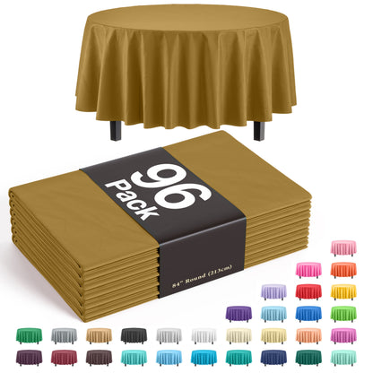 Premium Round Gold Table Cover | Case of 96