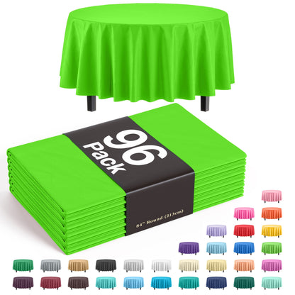 Premium Round Lime Green Table Cover | Case of 96