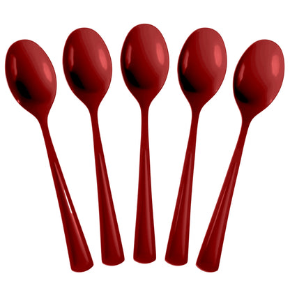 Heavy Duty Burgundy Plastic Spoons - 50 Ct.