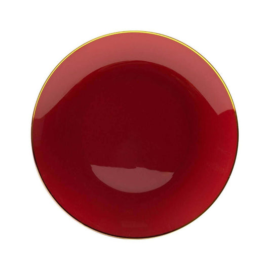 10 In. Classic Burgundy Design Plastic Plates | 120 Count