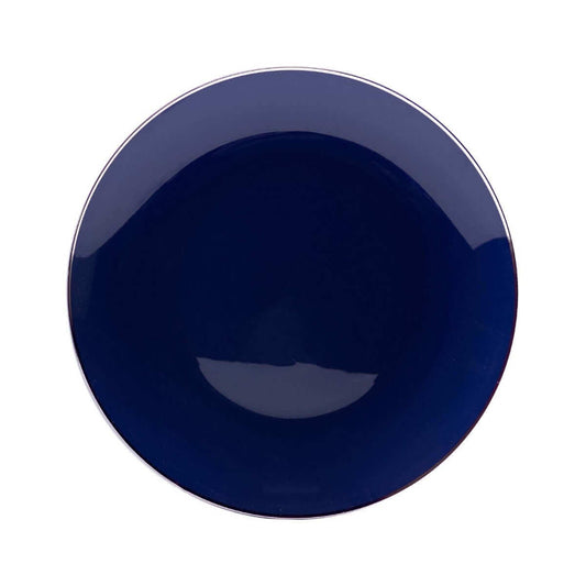 10 In. Classic Navy Design Plastic Plates | 120 Count