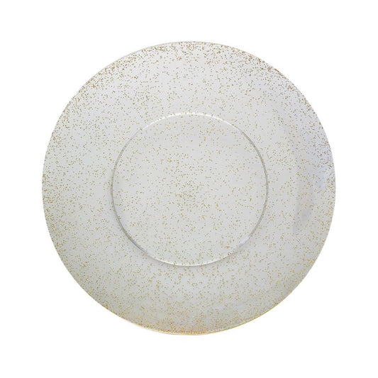 10" Gold Sparkle Design Plastic Plates (10)