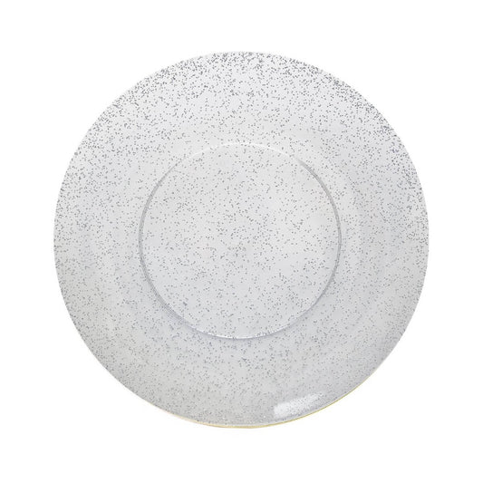 10" Silver Sparkle Design Plastic Plates (10)