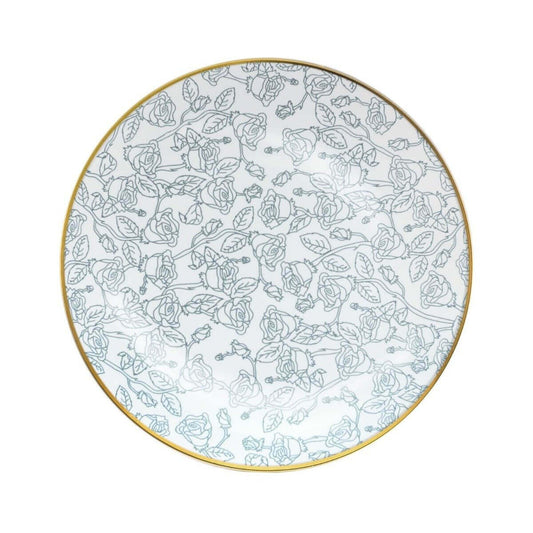 10" Roses Design Plastic Plates (10)