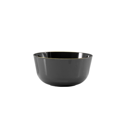 Black & Gold Rim Design Plastic Bowls | 120 Count