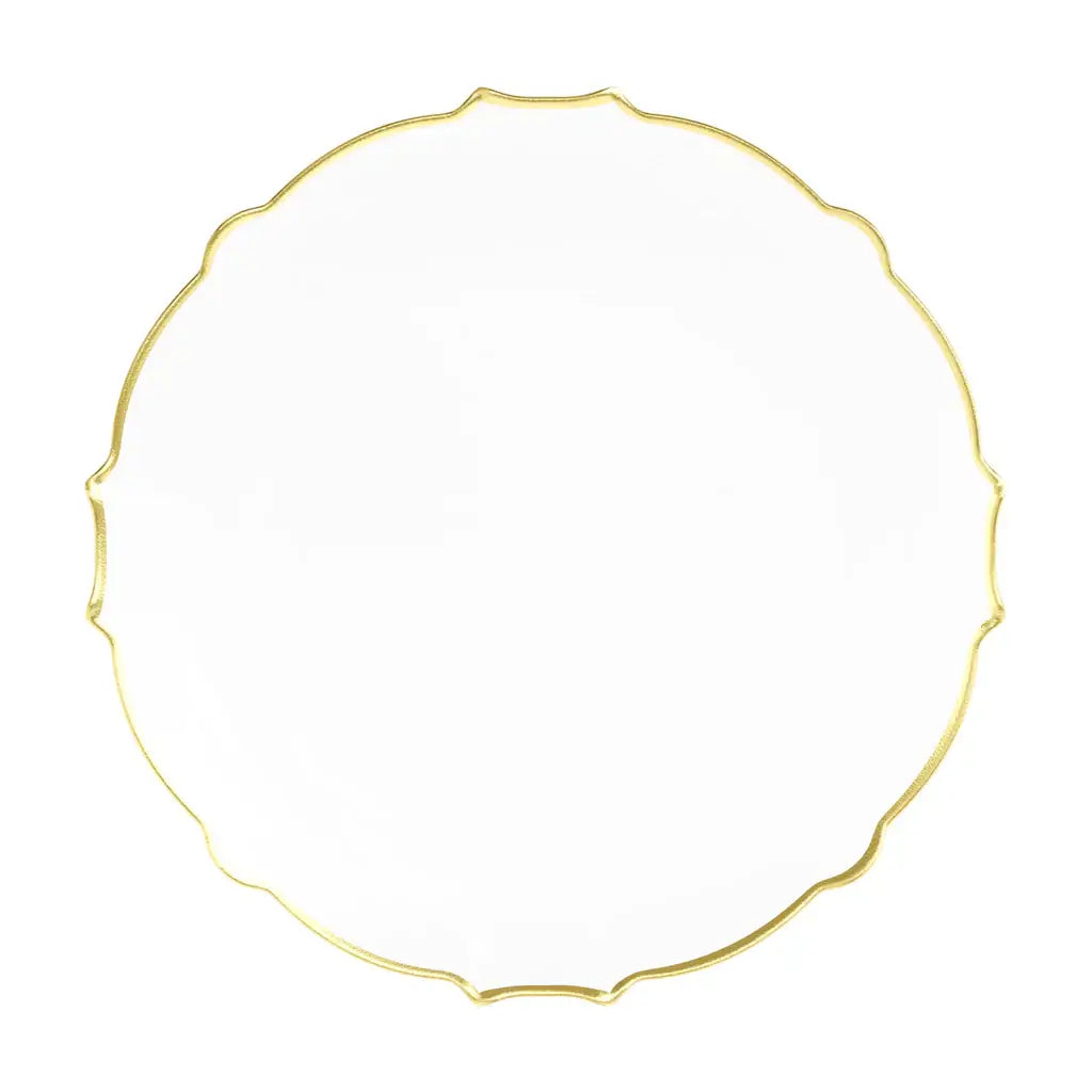 9 In. Clear/Gold Petal Plates | 120 Count