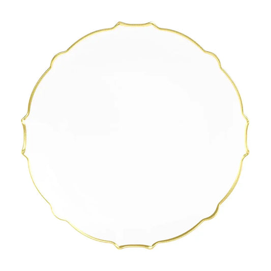 9" Clear/Gold Petal Plates 20 Ct.