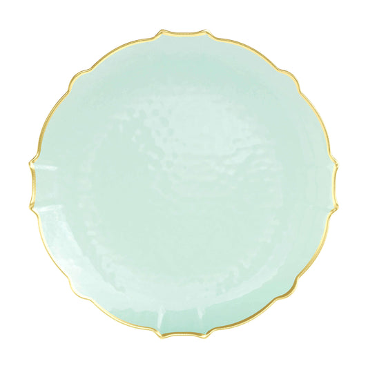 9" Mint/Gold Petal Plates 20 Ct.