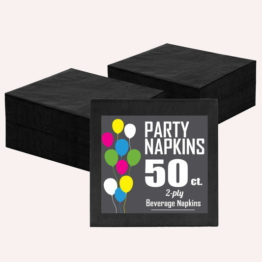 Black Beverage Napkins | Case of 3600