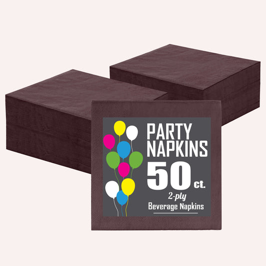 Brown Beverage Napkins - 50 Ct.