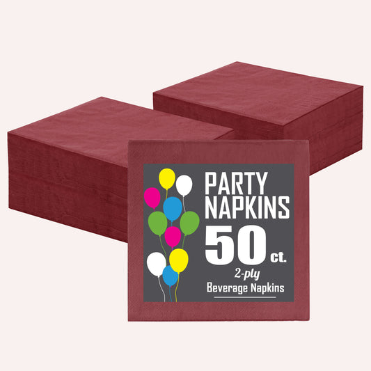 Burgundy Beverage Napkins | Case of 3600