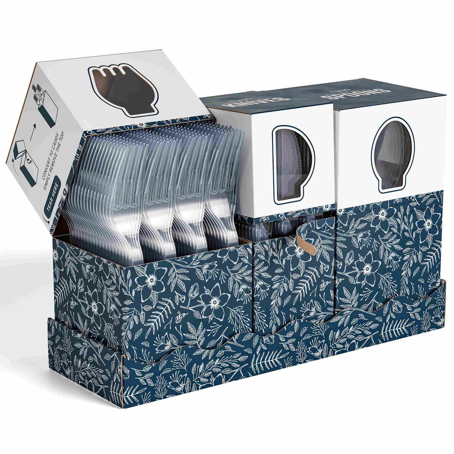 Clear Cutlery Caddy Combo - Floral