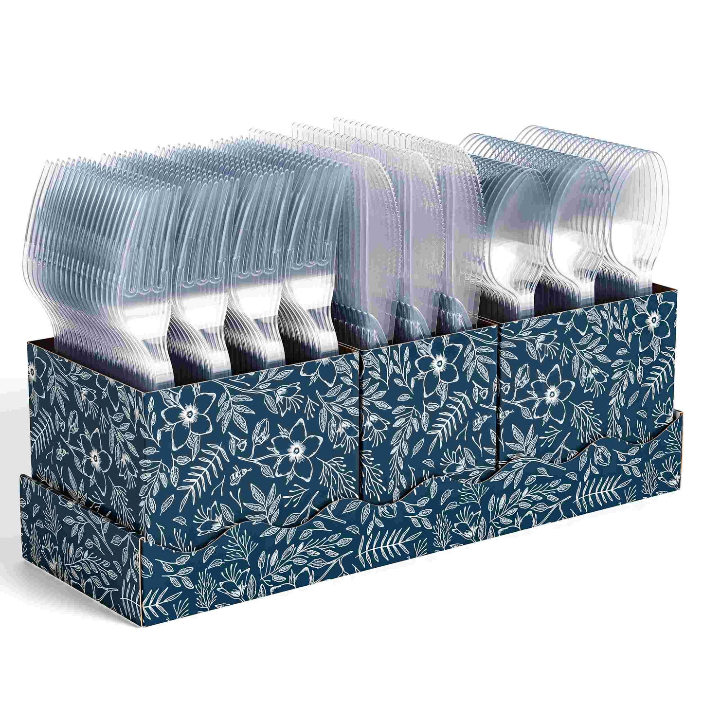 Clear Cutlery Caddy Combo - Floral