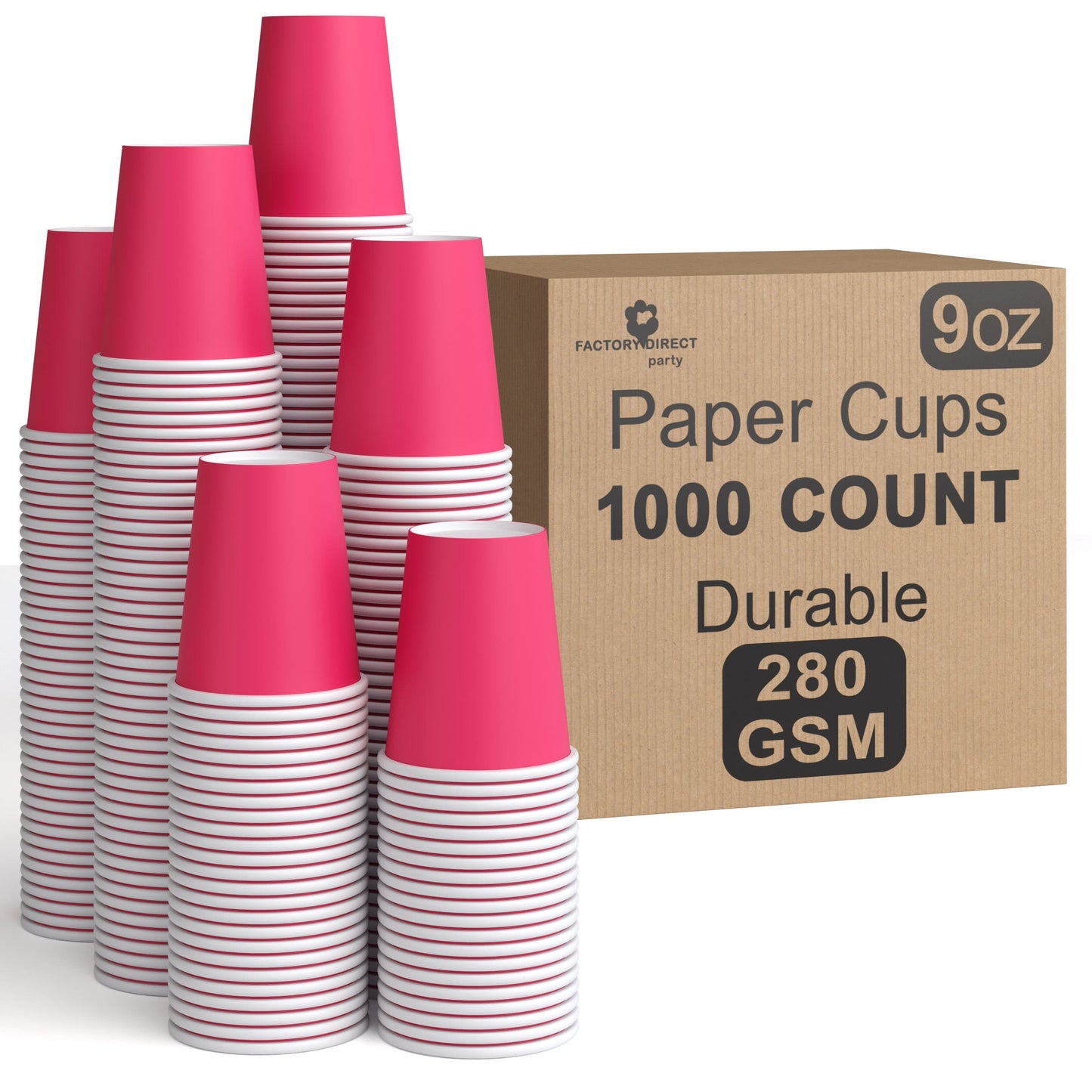 9 Oz. Cerise Paper Cups | Case of 1000