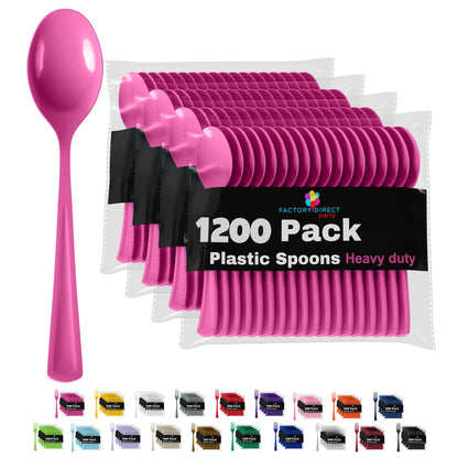 Heavy Duty Cerise Plastic Spoons | Case of 1200