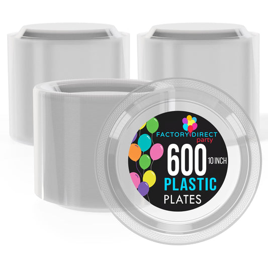 9 In. Clear Plastic Plates | Case of 600