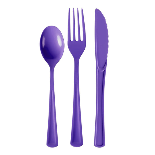 Purple Cutlery Combo Set | 600 Forks 600 Spoons And 600 Knives