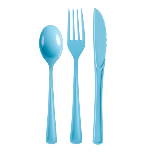 Light Blue Cutlery Combo Set | 600 Forks 600 Spoons And 600 Knives