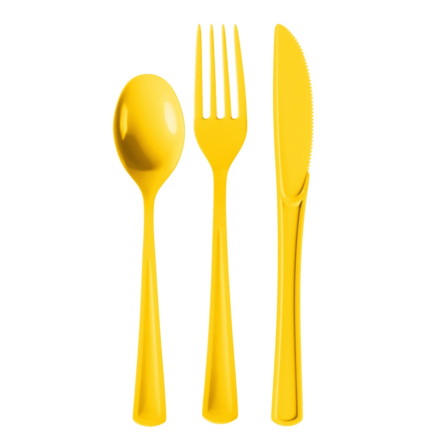 Yellow Cutlery Combo Set | 600 Forks 600 Spoons And 600 Knives