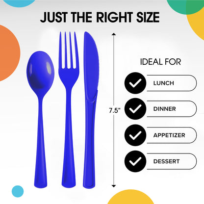 Dark Blue Cutlery Combo Pack - 24 Ct.