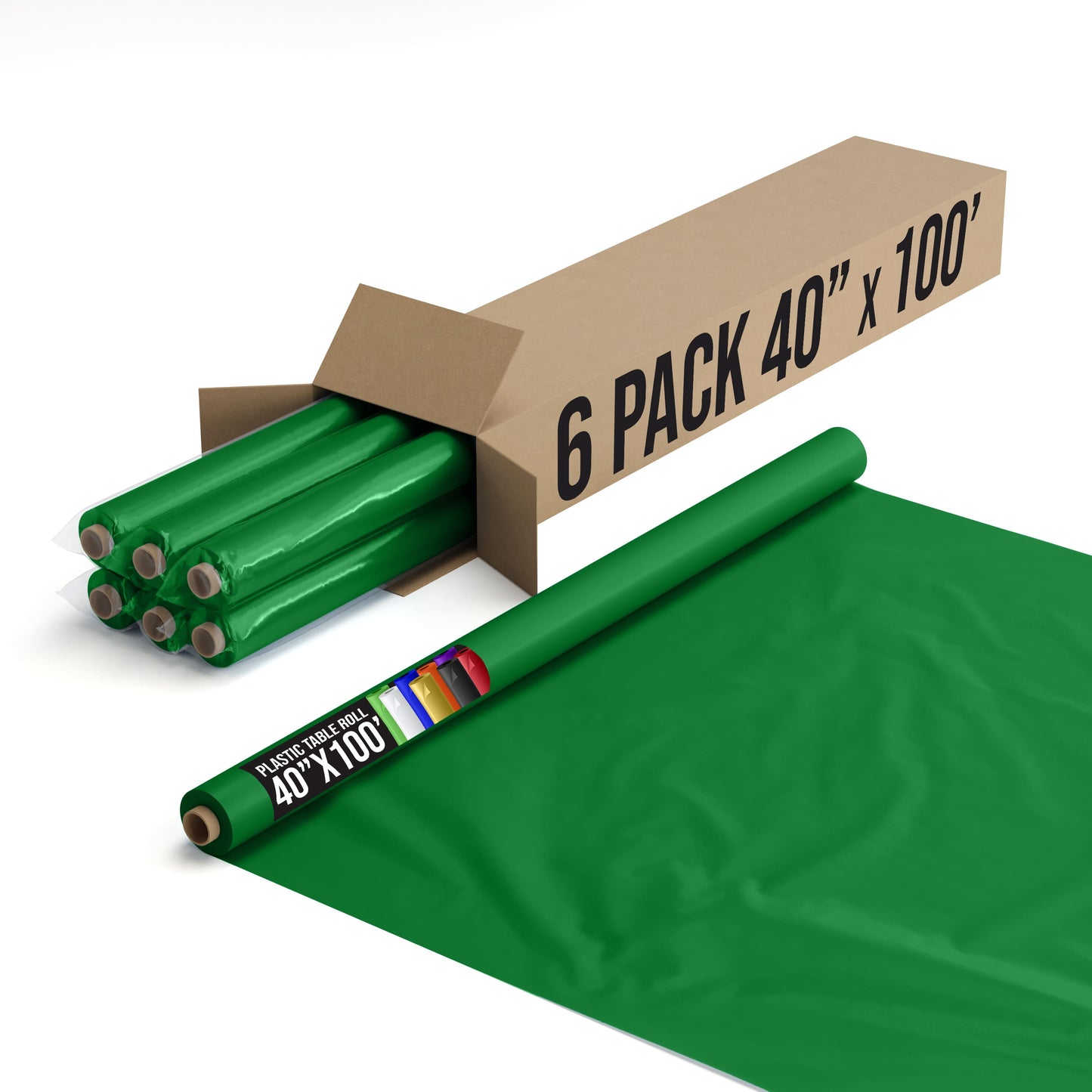 40 In. x 100 Ft. Emerald Green Table Roll | Case of 6