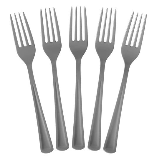 Heavy Duty Silver Plastic Forks | Case of 1200