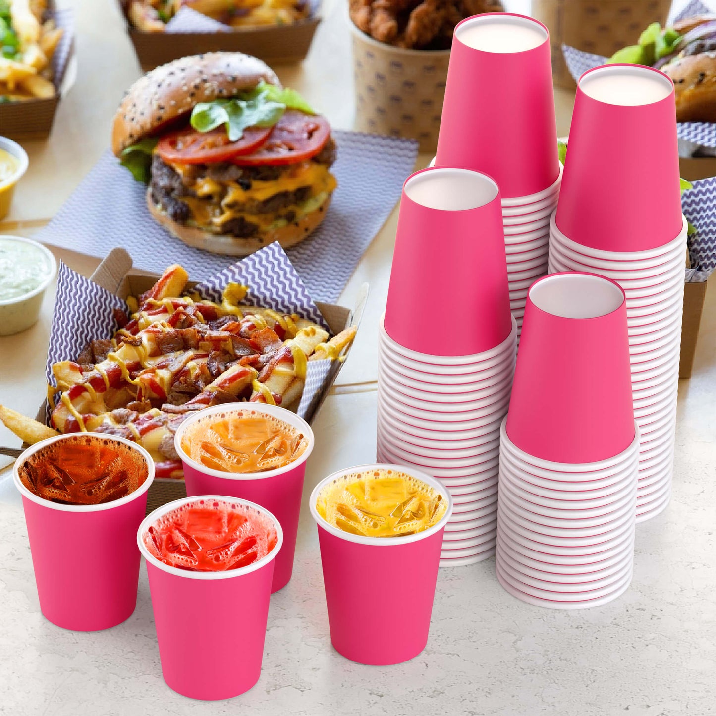 9 Oz. Cerise Paper Cups | Case of 1000