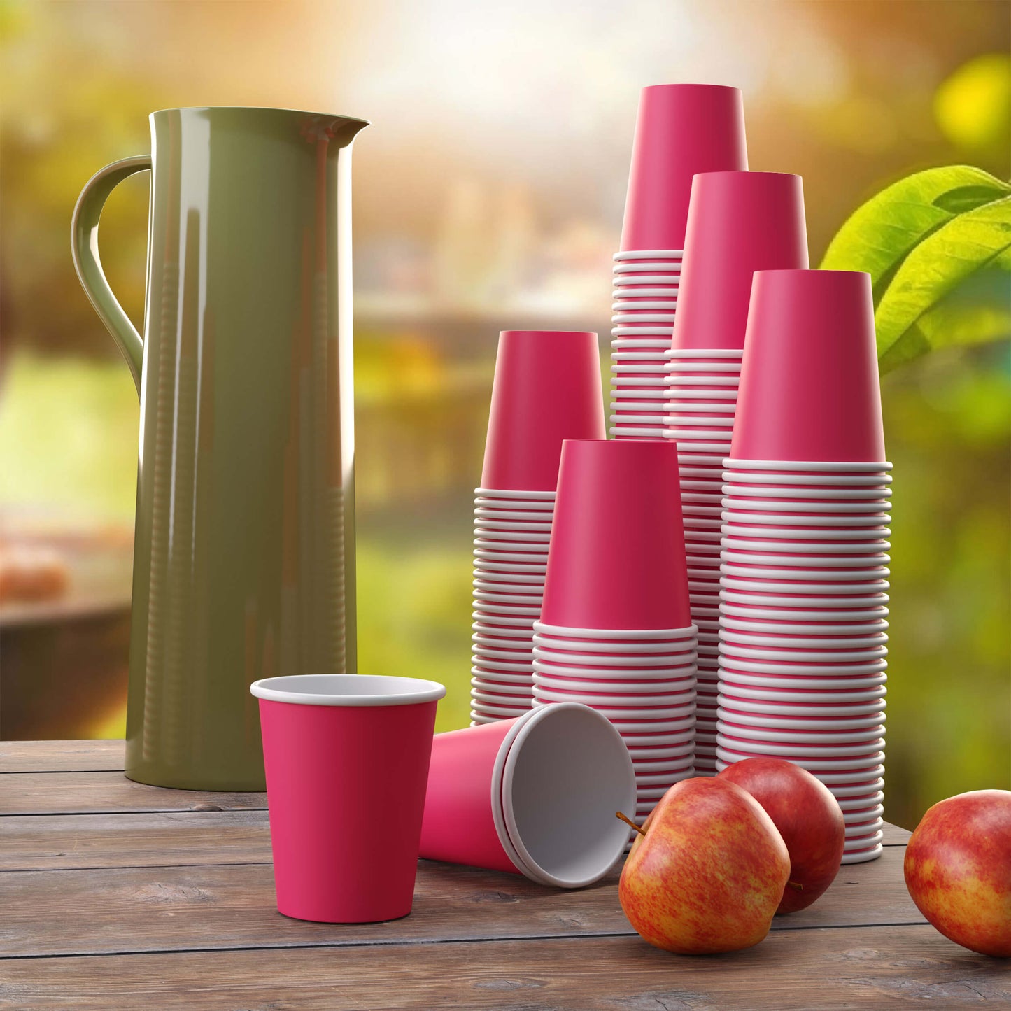 9 Oz. Cerise Paper Cups | Case of 1000