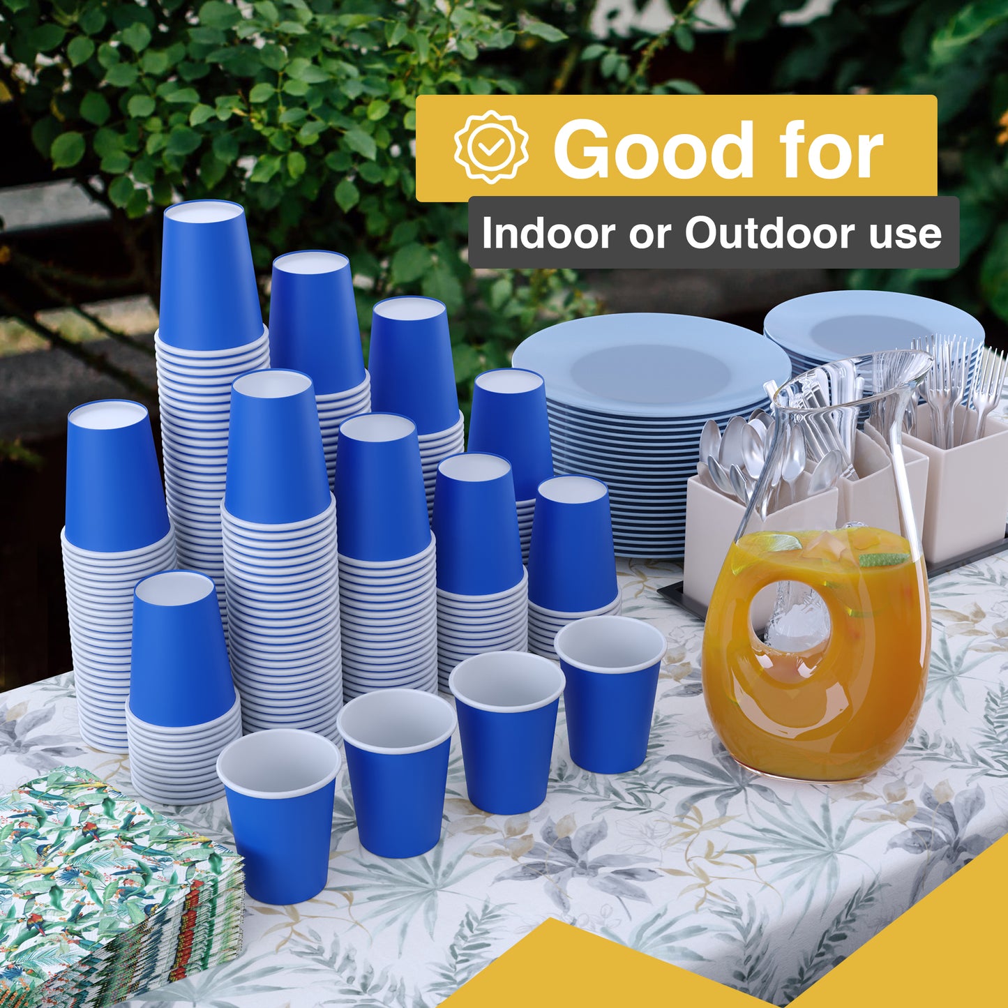 12 Oz. Dark Blue Paper Cups | 20 Count