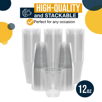 12 Oz. Clear Plastic Cups | Case of 600