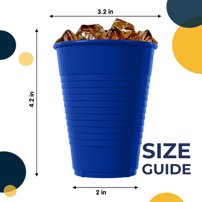 12 Oz. Dark Blue Plastic Cups | Case of 600