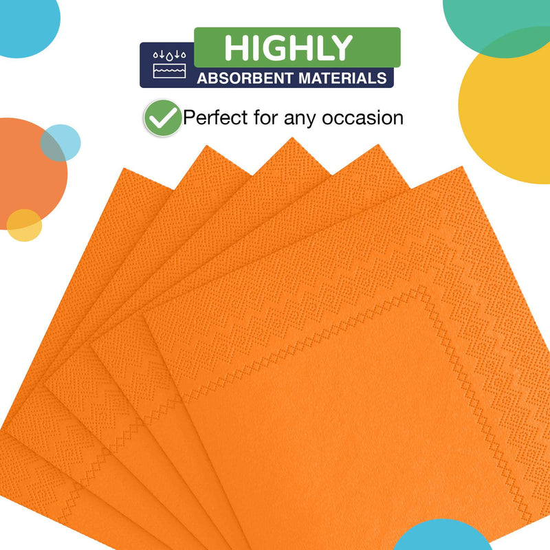 Orange Beverage Napkins -100 Ct..