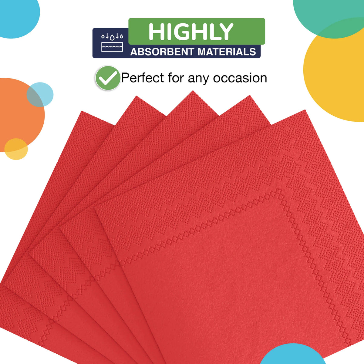 Red Beverage Napkins -100 Ct..