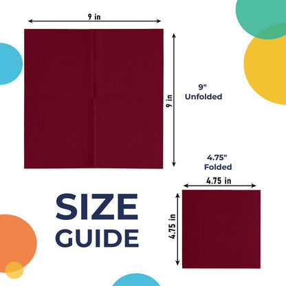 Burgundy Beverage Napkins -100 Ct..
