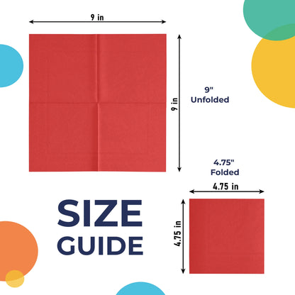 Red Beverage Napkins -100 Ct..