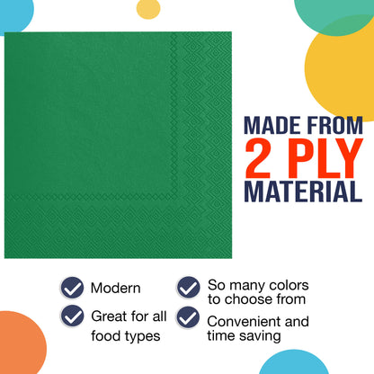 Emerald Green Beverage Napkins | Case of 3600